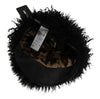 Dolce & Gabbana Black Tibet Lamb Fur Leather Gatsby Hat - GENUINE AUTHENTIC BRAND LLC  