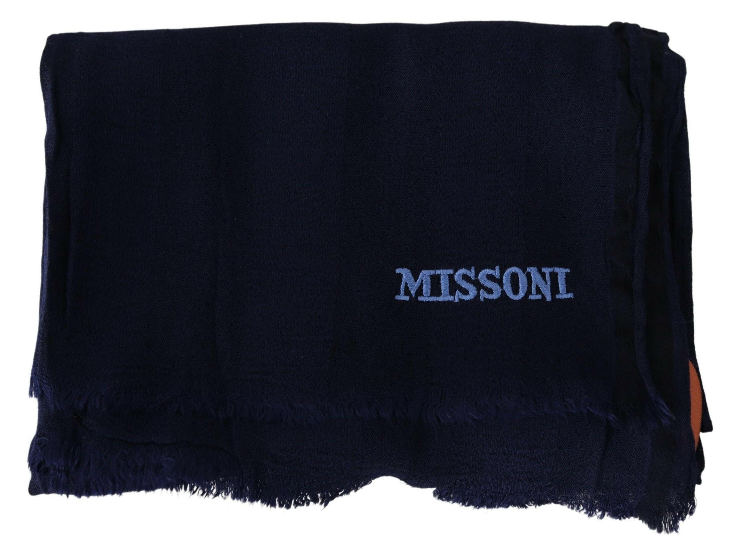 Missoni Blue Wool Knit Unisex Neck Wrap Scarf - GENUINE AUTHENTIC BRAND LLC  
