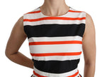 Dolce & Gabbana Multicolor Stripes A-Line Pleated Midi Dress - GENUINE AUTHENTIC BRAND LLC  