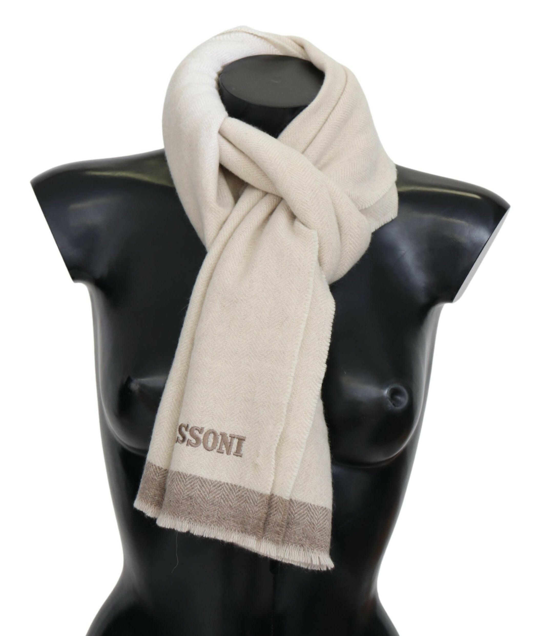 Missoni Beige Lined Wool Knit Neck Wrap Shawl - GENUINE AUTHENTIC BRAND LLC  