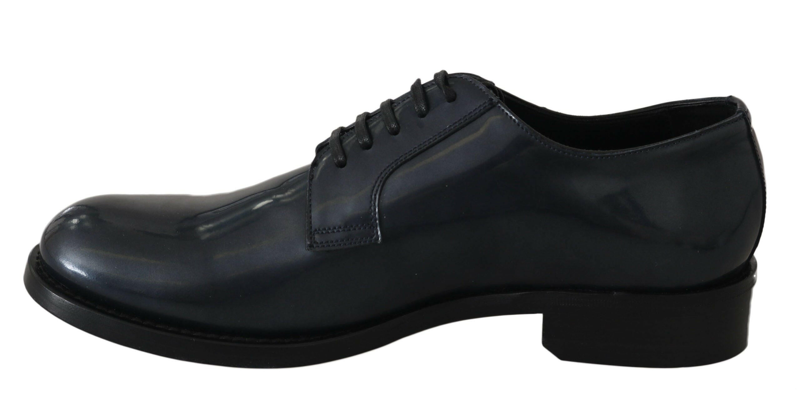 Dolce & Gabbana Blue Leather Derby Dress Formal Shoes - GENUINE AUTHENTIC BRAND LLC  