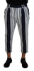 Dolce & Gabbana White Cotton Striped Cropped Pants - GENUINE AUTHENTIC BRAND LLC  