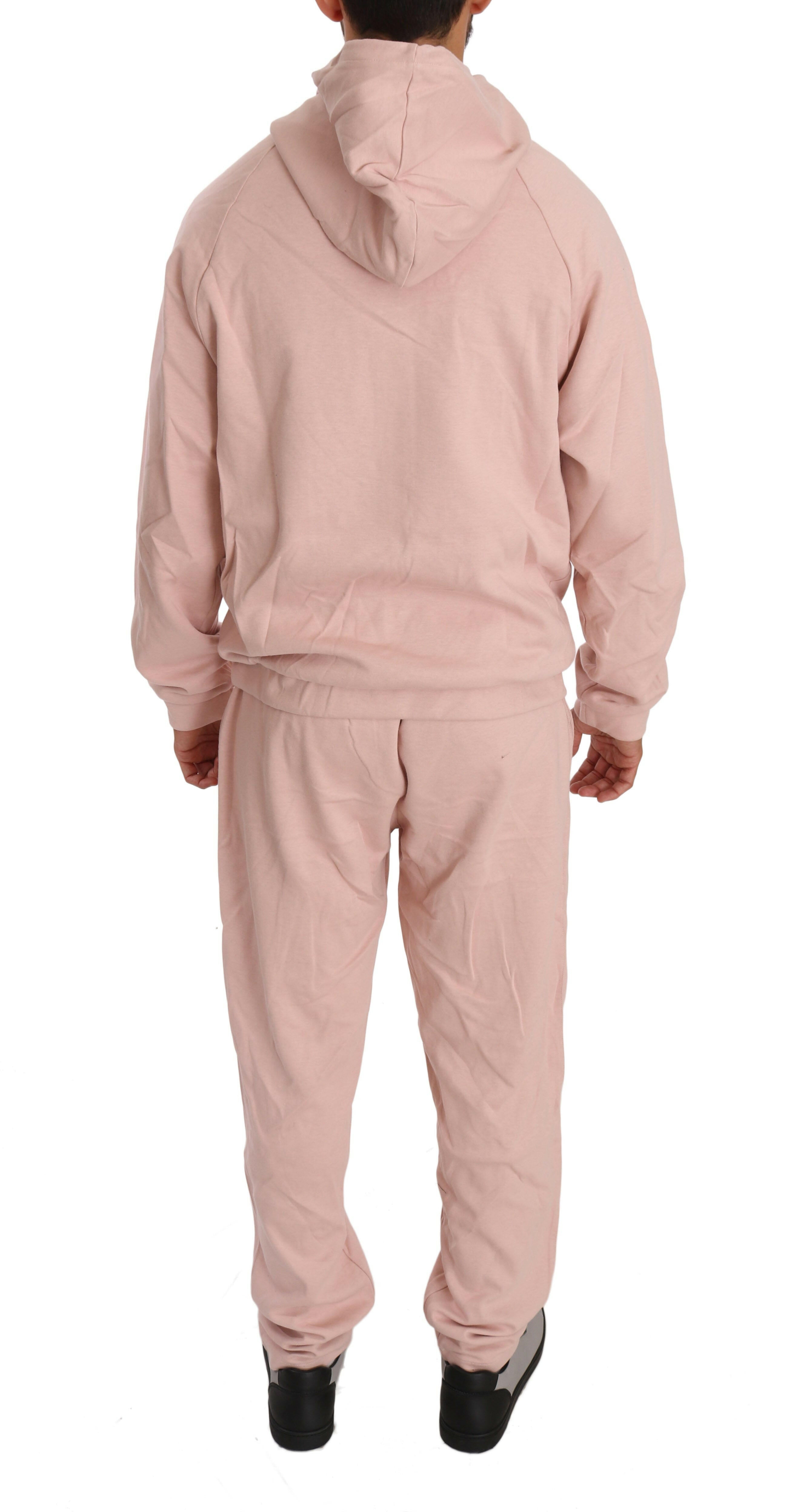 Billionaire Italian Couture Pink Cotton Sweater Pants Tracksuit - GENUINE AUTHENTIC BRAND LLC  