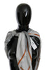 Costume National Gray Orange Silk Floral Foulard Wrap Scarf - GENUINE AUTHENTIC BRAND LLC  