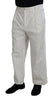 Dolce & Gabbana White Cotton Striped Formal Pants - GENUINE AUTHENTIC BRAND LLC  