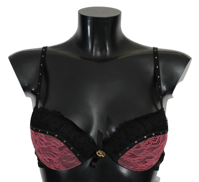 Roberto Cavalli Black Pink Lace Push Up Bra Underwear - GENUINE AUTHENTIC BRAND LLC  