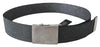 Exte Black Silver Metal Brushed Buckle Waist Belt - GENUINE AUTHENTIC BRAND LLC  
