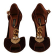 Dolce & Gabbana Brown Coppar Devotion Heart Sandals Shoes - GENUINE AUTHENTIC BRAND LLC  