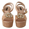 Dolce & Gabbana Pink Lace Taormina Platform Sandals Shoes - GENUINE AUTHENTIC BRAND LLC  