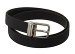 Dolce & Gabbana Black Canvas Leather Silver Metal Buckle Belt - GENUINE AUTHENTIC BRAND LLC  