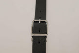 Dolce & Gabbana Black Calf Leather Silver Tone Metal Buckle Belt - GENUINE AUTHENTIC BRAND LLC  