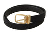 Dolce & Gabbana Black Canvas Leather Gold Metal Buckle Belt - GENUINE AUTHENTIC BRAND LLC  