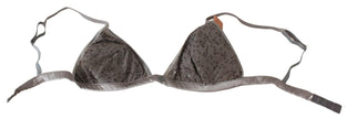 Ermanno Scervino Gray Nylon Sequined Triangolo Bra Underwear - GENUINE AUTHENTIC BRAND LLC  