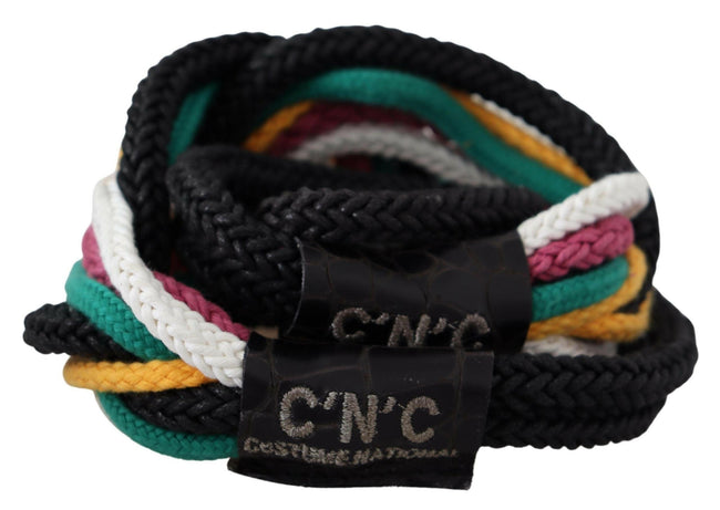 Costume National Multicolor Rope Leather Rustic Hook Buckle Belt - GENUINE AUTHENTIC BRAND LLC  