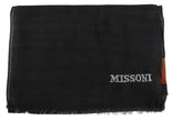 Missoni Gray Wool Unisex Neck Wrap Shawl Fringes Logo Scarf - GENUINE AUTHENTIC BRAND LLC  