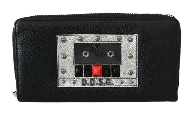 Dolce & Gabbana Black Mens Zipper Continental Purse 100% Leather Wallet - GENUINE AUTHENTIC BRAND LLC  