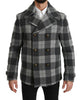 Dolce & Gabbana Gray Check Wool Cashmere Coat Jacket - GENUINE AUTHENTIC BRAND LLC  
