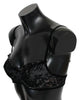 Ermanno Scervino Black Mesh Balconcino Bra Nylon  Underwear - GENUINE AUTHENTIC BRAND LLC  