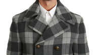 Dolce & Gabbana Gray Check Wool Cashmere Coat Jacket - GENUINE AUTHENTIC BRAND LLC  