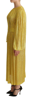Dolce & Gabbana Yellow Crystal Mesh Pleated Maxi Dress Dolce & Gabbana Dolce & Gabbana, Dresses - Women - Clothing, IT38|XS, Yellow DR2716 -38 22799.00 Dolce & Gabbana Yellow Crystal Mesh Pleated Maxi Dress - undefined GENUINE AUTHENTIC BRAND LLC www.genuineauthenticbrand.com