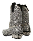 Dolce & Gabbana Black Suede Strass Crystal Cowgirl Boots - GENUINE AUTHENTIC BRAND LLC  