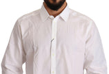 Dolce & Gabbana White Cotton Slim Fit Men MARTINI Shirt - GENUINE AUTHENTIC BRAND LLC  