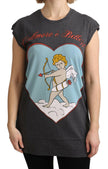 Dolce & Gabbana Gray Cotton L' Amore Top Tank T-shirt - GENUINE AUTHENTIC BRAND LLC  