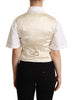 Dolce & Gabbana Beige Silk Sleeveless Waistcoat Vest - GENUINE AUTHENTIC BRAND LLC  