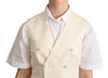 Dolce & Gabbana Beige Silk Sleeveless Waistcoat Vest - GENUINE AUTHENTIC BRAND LLC  