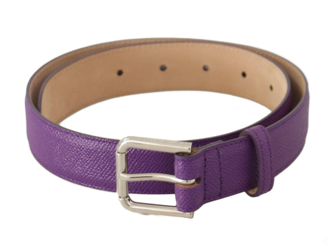 Dolce & Gabbana Purple Calfskin Leather Logo Engraved Buckle Belt - GENUINE AUTHENTIC BRAND LLC  