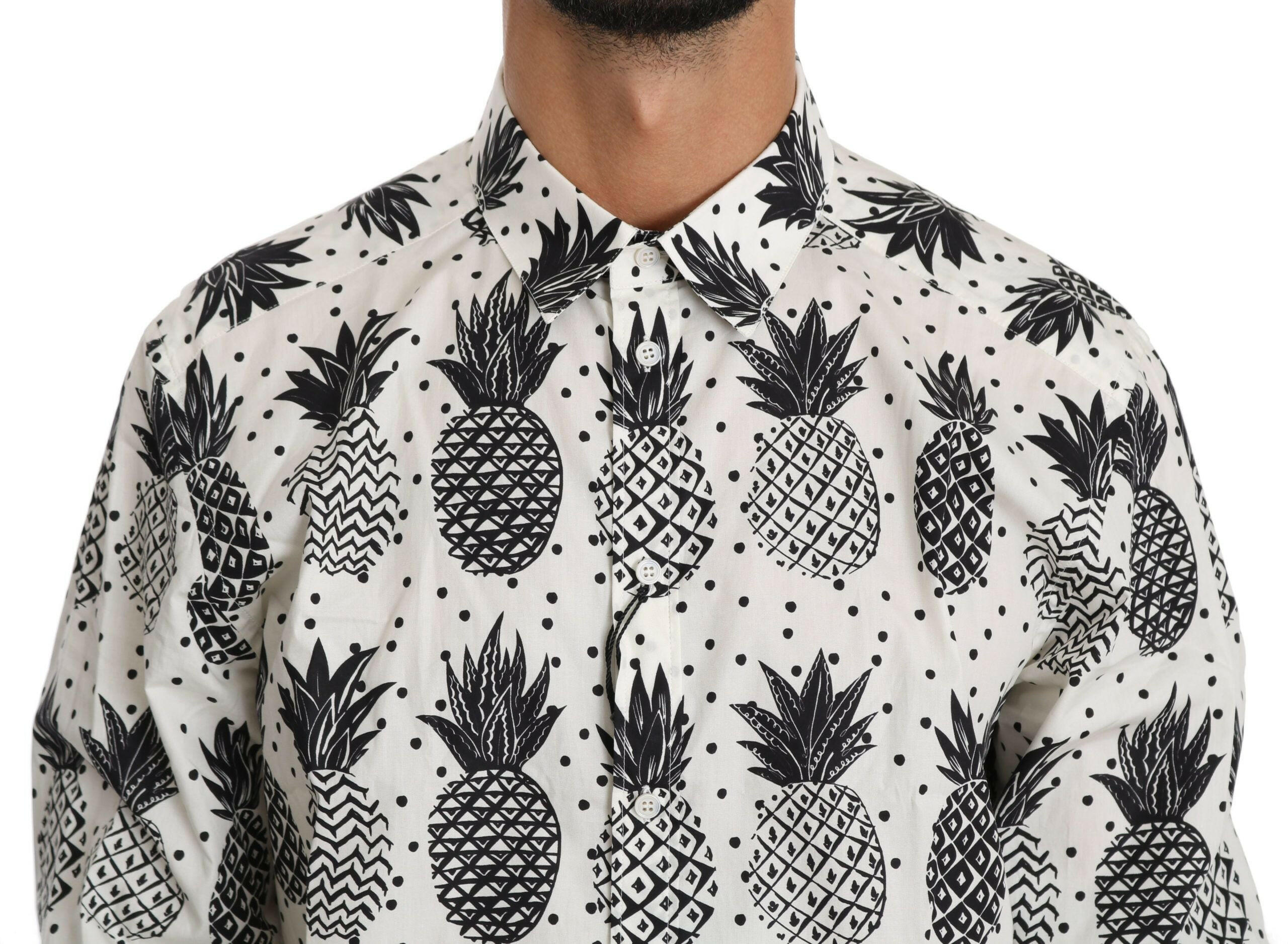 Dolce & Gabbana White Pineapple Cotton Top Shirt - GENUINE AUTHENTIC BRAND LLC  