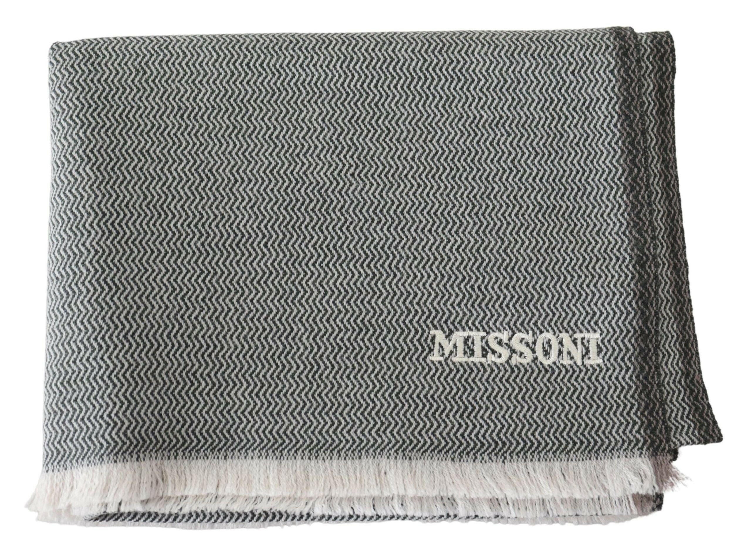 Missoni Gray Zigzag Pattern Cashmere Unisex Neck Scarf - GENUINE AUTHENTIC BRAND LLC  