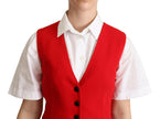 Dolce & Gabbana Red Brown Leopard Print Waistcoat Vest - GENUINE AUTHENTIC BRAND LLC  