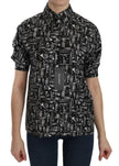 Dolce & Gabbana Black Musical Instrument Collared Blouse Shirt - GENUINE AUTHENTIC BRAND LLC  