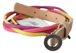 Costume National Multicolor Twisted Leather Circle Buckle Belt - GENUINE AUTHENTIC BRAND LLC  