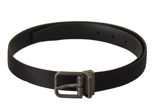 Dolce & Gabbana Black Calfskin Leather Vintage Metal Buckle Belt - GENUINE AUTHENTIC BRAND LLC  