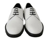 Dolce & Gabbana White Leather Derby Dress Formal Shoes - GENUINE AUTHENTIC BRAND LLC  