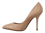 Dolce & Gabbana Beige Leather Bellucci Heels Pumps Shoes - GENUINE AUTHENTIC BRAND LLC  