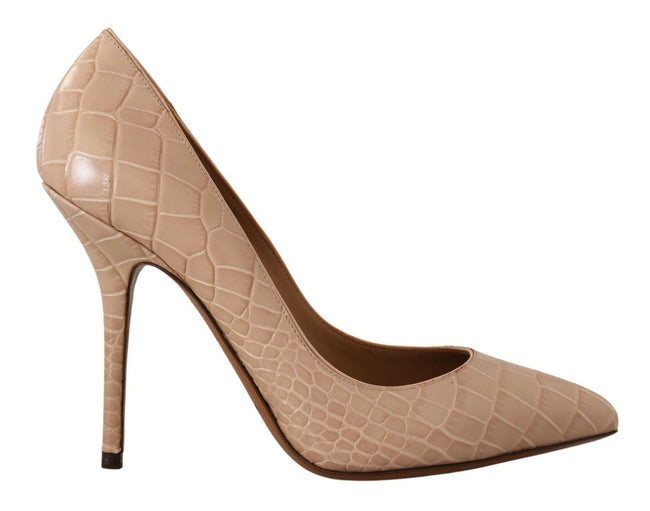 Dolce & Gabbana Beige Leather Bellucci Heels Pumps Shoes - GENUINE AUTHENTIC BRAND LLC  