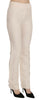 LAUREL White High Waist Silk Blend Flared Dress Trousers Pants - GENUINE AUTHENTIC BRAND LLC  