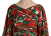 Dolce & Gabbana Red Floral Sheath Midi Silk Stretch Dress - GENUINE AUTHENTIC BRAND LLC  