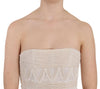 John Richmond Beige Beaded Silk Short Mini Gown  Dress - GENUINE AUTHENTIC BRAND LLC  