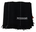 Missoni Black 100% Wool Unisex Neck Wrap Shawl Fringes Scarf - GENUINE AUTHENTIC BRAND LLC  