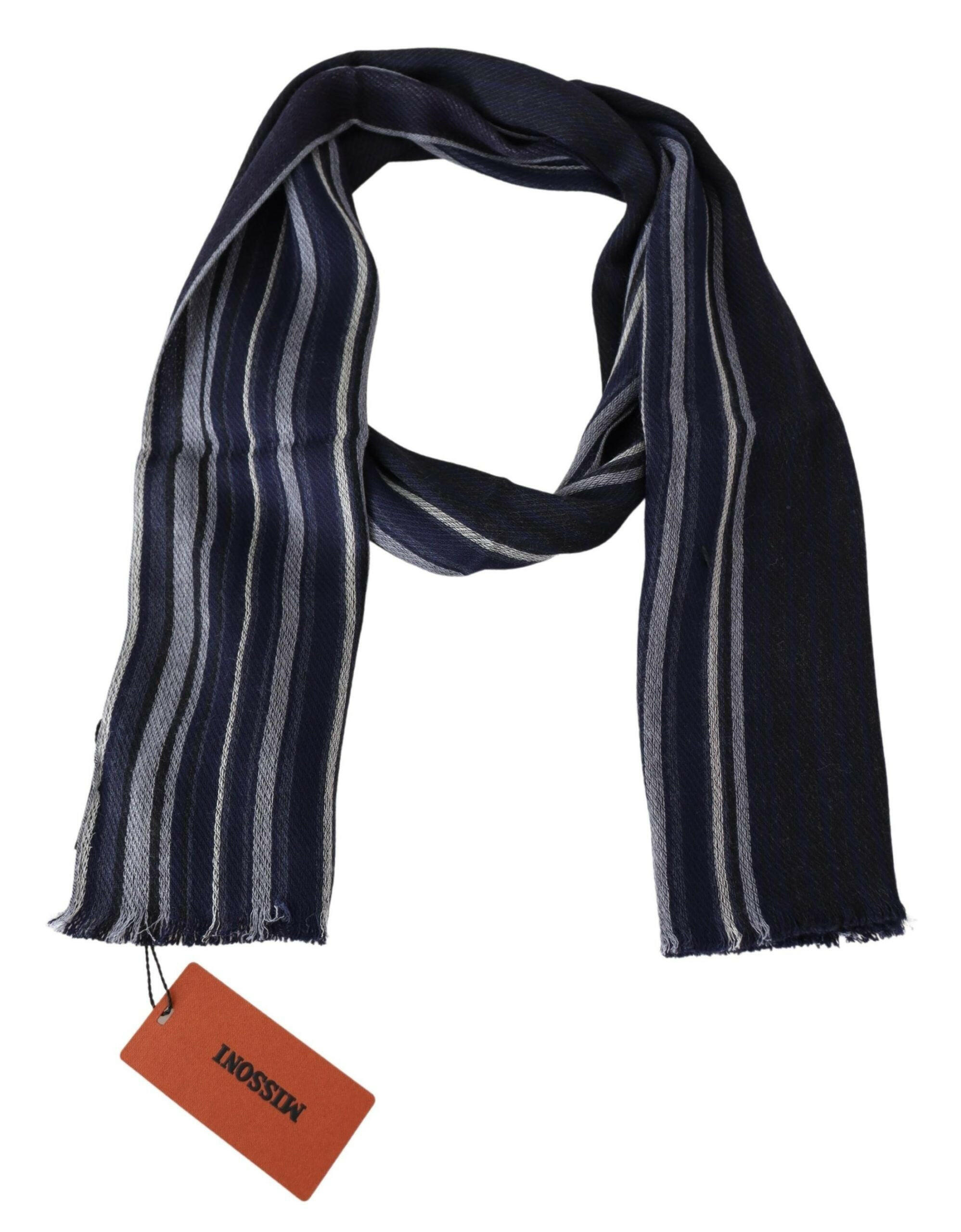 Missoni Multicolor Wool Striped Unisex Wrap Fringes Shawl - GENUINE AUTHENTIC BRAND LLC  