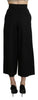 Dolce & Gabbana Black Wide Wool Leg Cropped Trouser Pant - GENUINE AUTHENTIC BRAND LLC  