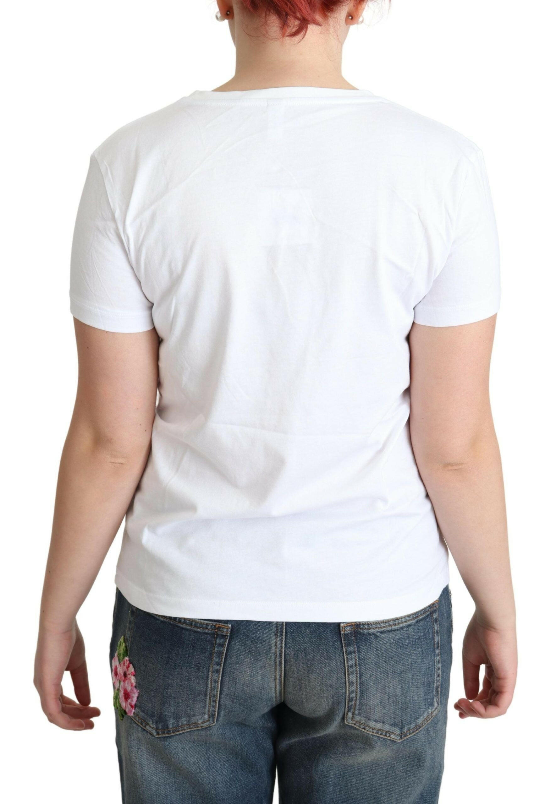 Moschino White Cotton Alphabet Letter Print Tops T-shirt - GENUINE AUTHENTIC BRAND LLC  