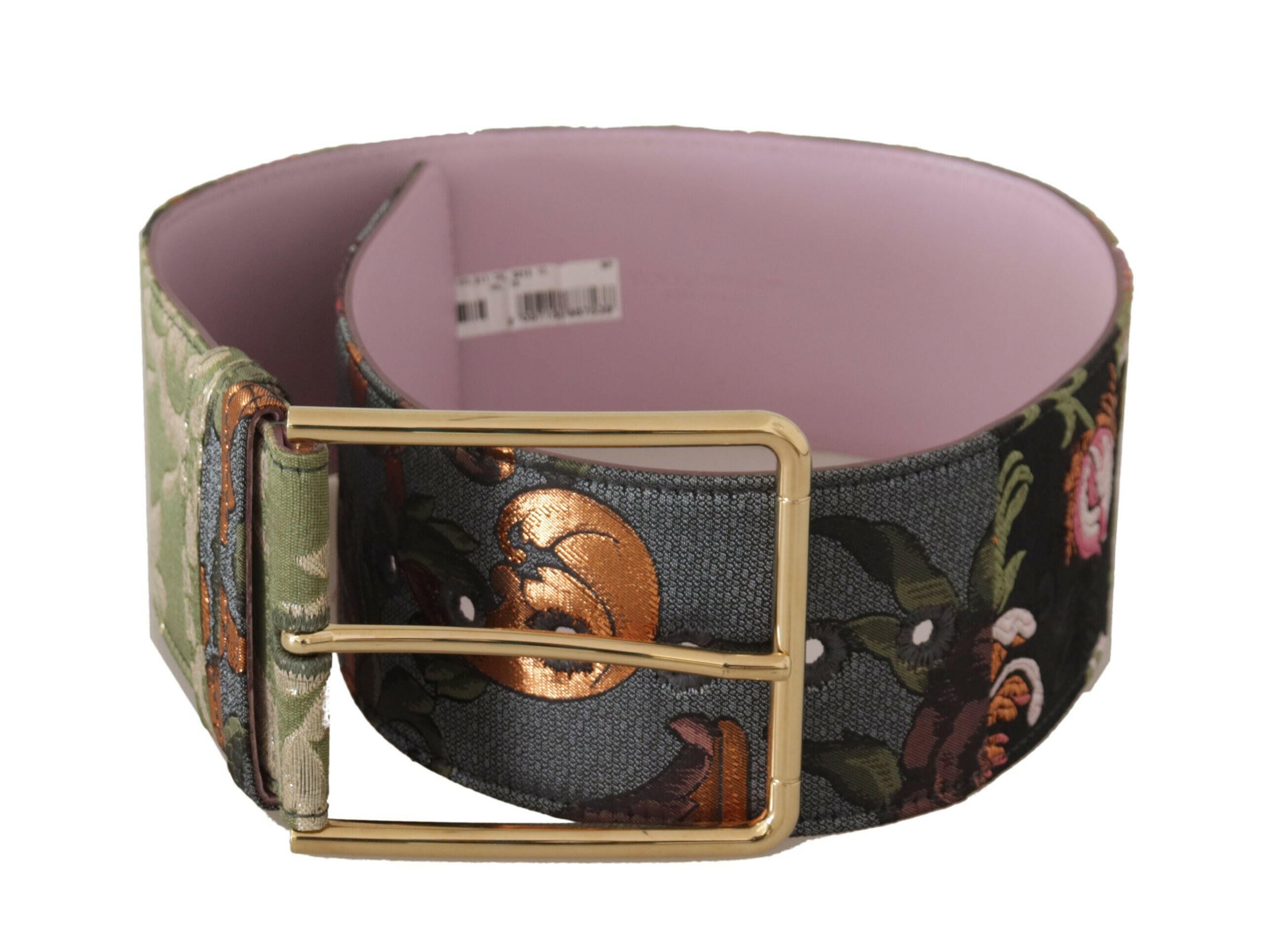 Dolce & Gabbana Multicolor Leather Embroidered Gold Metal Buckle Belt - GENUINE AUTHENTIC BRAND LLC  