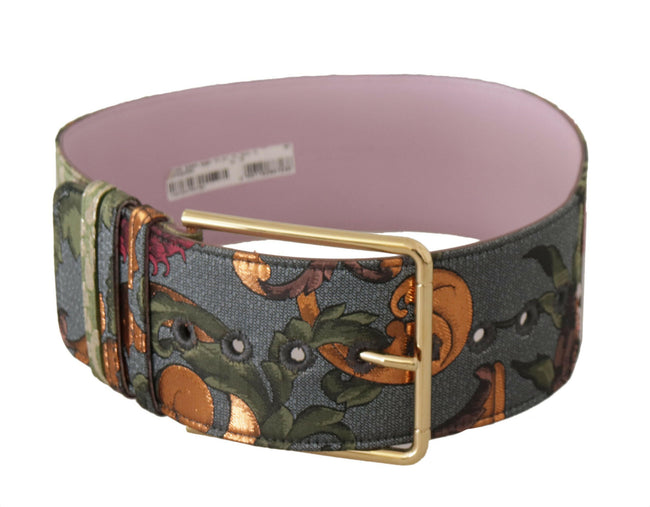 Dolce & Gabbana Multicolor Leather Embroidered Gold Metal Buckle Belt - GENUINE AUTHENTIC BRAND LLC  