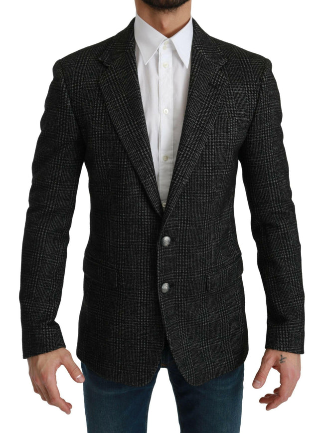 Dolce & Gabbana Gray Plaid Check Slim Fit Jacket Blazer - GENUINE AUTHENTIC BRAND LLC  