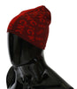 Costume National Red Wool Blend Branded Beanie Hat Costume National GENUINE AUTHENTIC BRAND LLC